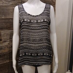 Pinc Monochrome Tribal Print Tank Top